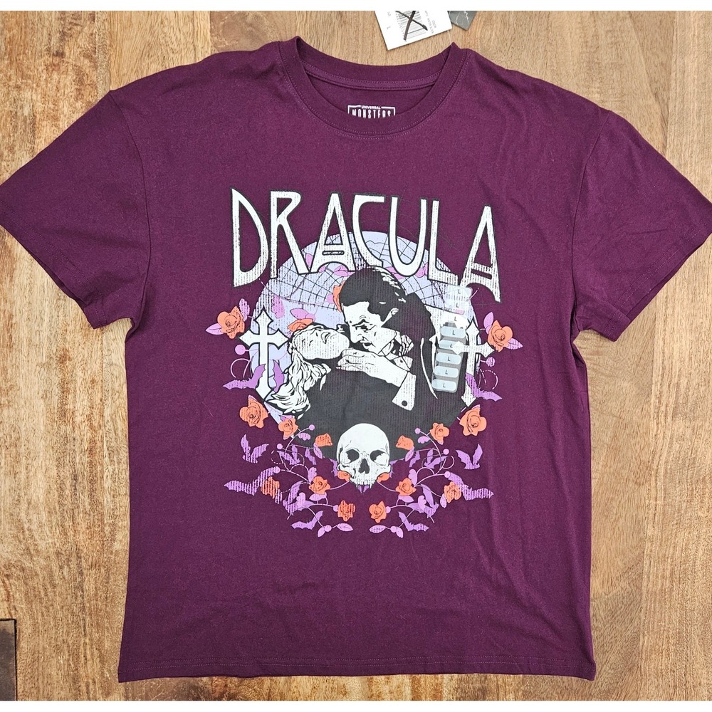 Universal Monsters Dracula T-Shirt Large Purple Official Licensed Vampire